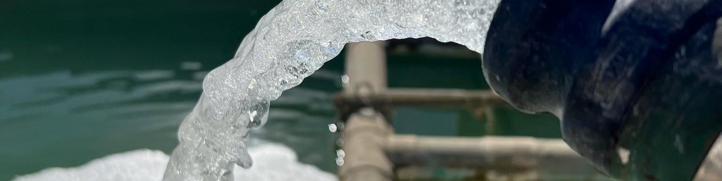 Clean water discharging from a Hydro Innovations treatment system